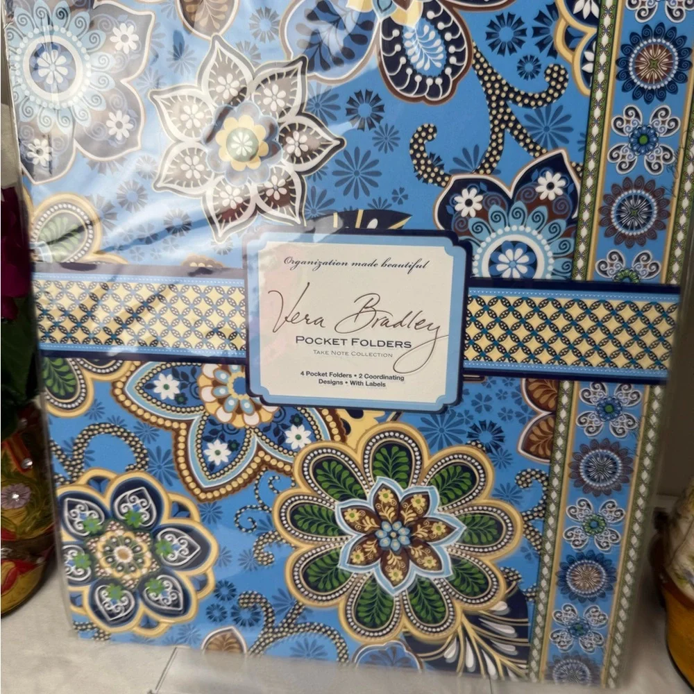 NWT Vera Bradley Bali Blue Pocket Folders Retired Rare